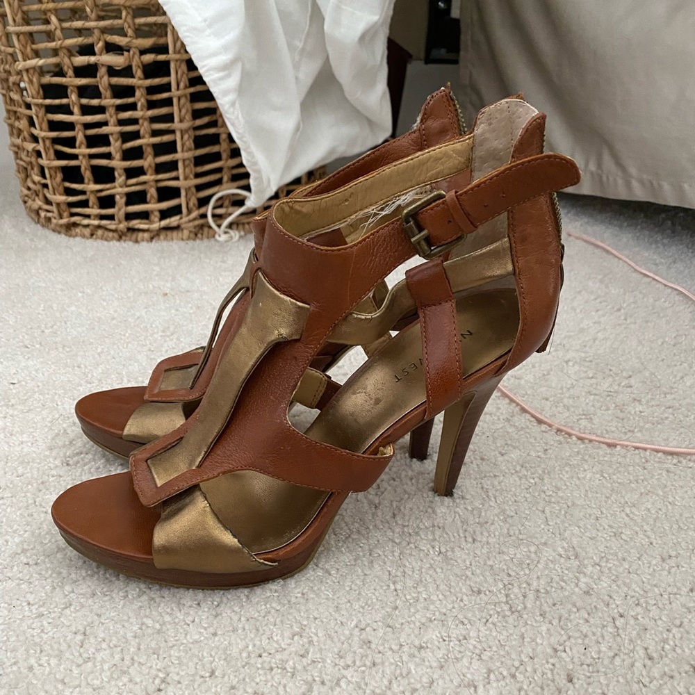 Brown & Gold Nine West Sandal